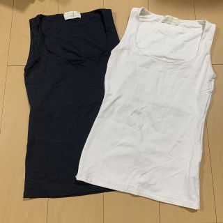 ザラ(ZARA)のZARA COLLECTION タンクトップ 白　黒　スケ防止 サイズS(タンクトップ)