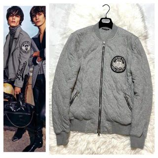 本物 名作 バルマンオム 胸元エンブレム装飾 ZIP UP ボンバー ジャケット