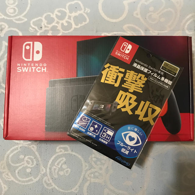 Switch ネオン　保護フィルム付き家庭用ゲーム機本体