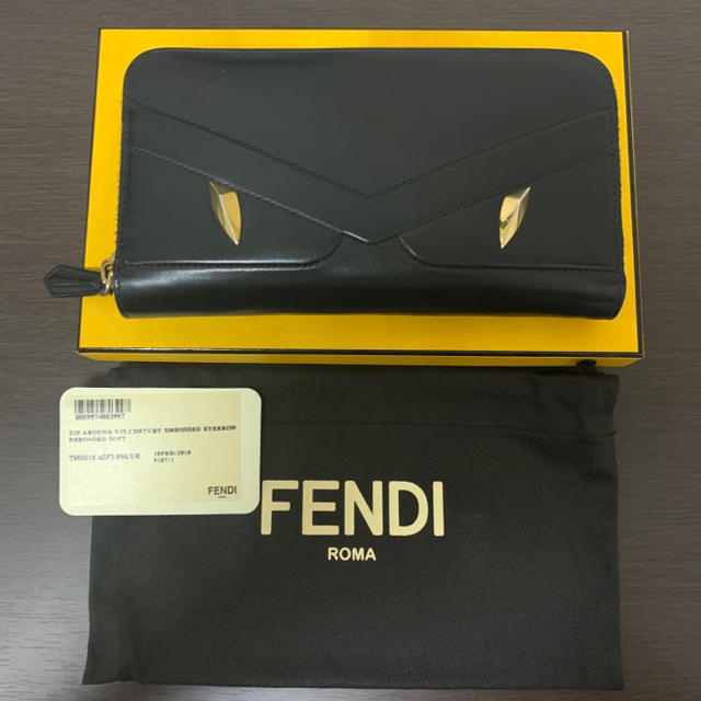 長財布【フェンディ　FENDI】長財布　バグズ　モンスター　美品　ブラック