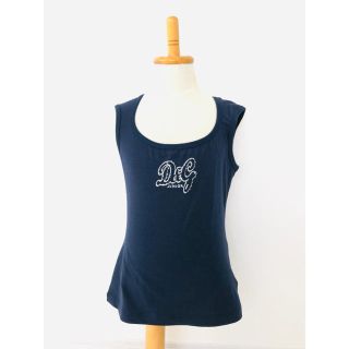 ドルチェアンドガッバーナ(DOLCE&GABBANA)の【新品】Ｄ＆Ｇジュニア D&G junior ネイビー ラメ&ラインストーンロゴ(Tシャツ/カットソー)