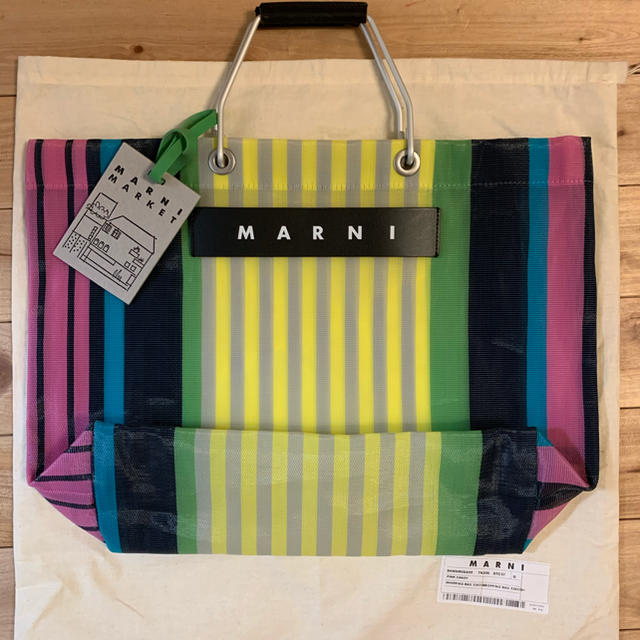 Marni - MARNI マルニ フラワーカフェ ストライプバッグ ピンクキャンディの通販 by gucci's shop｜マルニならラクマ