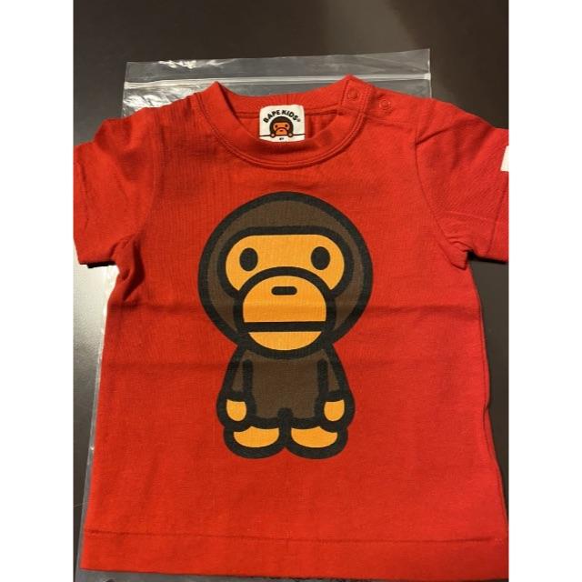 A BATHING APE(アベイシングエイプ)のA BATHING APE Tシャツ APE エイプ 赤 マイロ キッズ/ベビー/マタニティのベビー服(~85cm)(Ｔシャツ)の商品写真