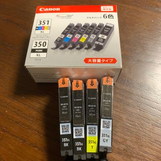 キヤノン(Canon)のcanon BCI-351XL+350XL 6色マルチパック大容量タイプの内4色(PC周辺機器)