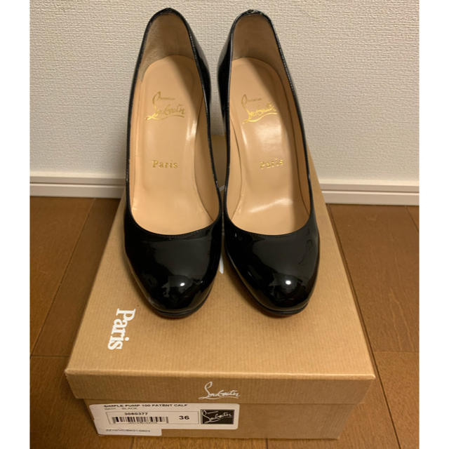 美品 クリスチャンルブタン ハイヒール パンプス 36 パテント ブラック