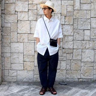 コモリ(COMOLI)の新品 CASEY CASEY Paper WAGA SHIRT 半袖 白 XS(シャツ)