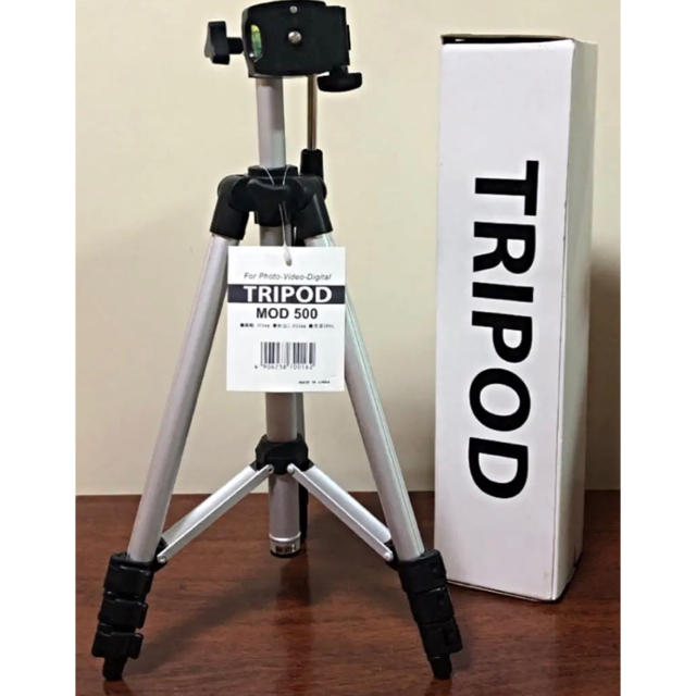 TRIPOD MOD 500 カメラ三脚 小型軽量 シルバー 水準器付