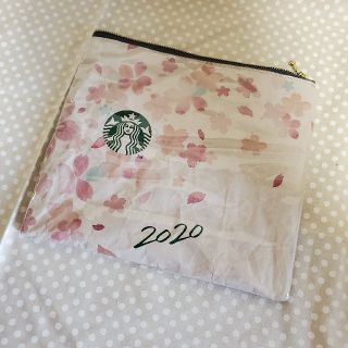 スターバックスコーヒー(Starbucks Coffee)のハンドメイド スタバ桜2020 フラットポーチ(ポーチ)