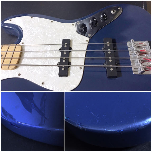 格安JAZZ BASS送料込ジャズベースギター音出し確認済メイプル指板ネイビー紺 楽器のベース(エレキベース)の商品写真