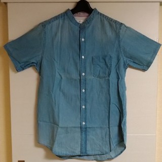 ザショップティーケー(THE SHOP TK)のTHE SHOP TK 　インディゴ　半袖襟なしシャツMサイズ(シャツ)