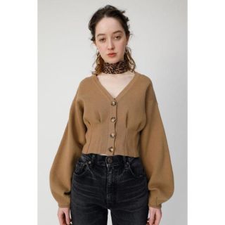 マウジー(moussy)のMoussyのV NECK SHORT カーディガン黒(カーディガン)