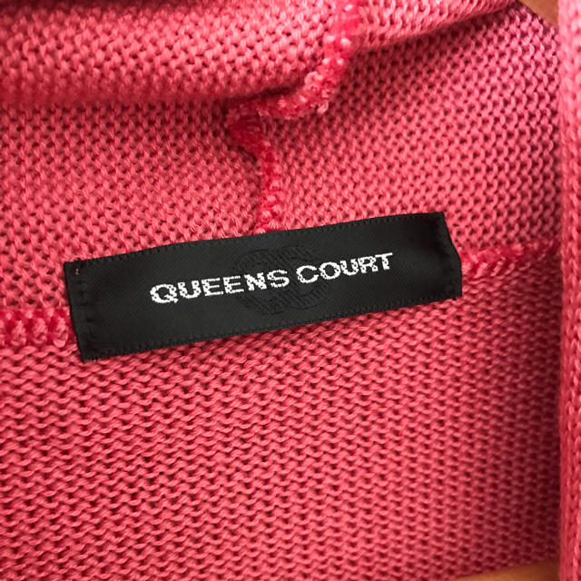 QUEENS COURT(クイーンズコート)のQUEENS COURT クイーングコート カーディガン ピンク ボーダー レディースのトップス(カーディガン)の商品写真