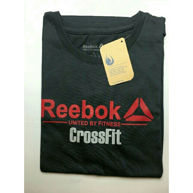 Reebok(リーボック)の新品タグ付き Reebok メンズ 半袖 Tシャツ *L ダークグレー* メンズのトップス(Tシャツ/カットソー(半袖/袖なし))の商品写真