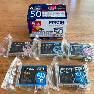 エプソン(EPSON)のエプソン　インクジェットカートリッジ　バラ5個(ブラックおまけ)(PC周辺機器)