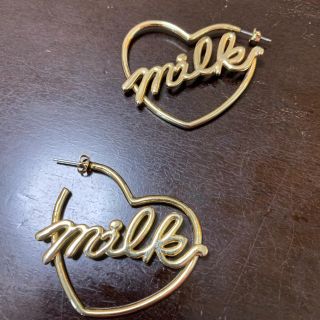 ミルク(MILK)のMILK ハート　ロゴ　ピアス(ピアス)