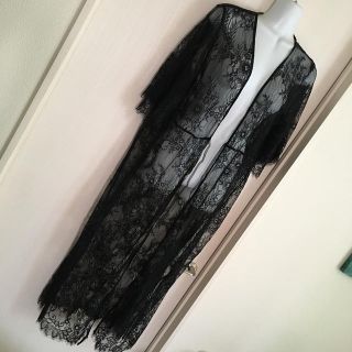 ベルシュカ(Bershka)のbershka♡黒レースロングカーディガン  L(カーディガン)