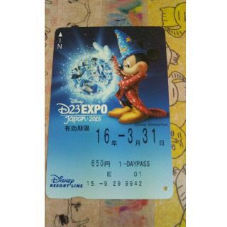 ディズニー(Disney)のＤ23expo Japan2015☆枚数限定リゾートライン フリーキップ☆使用済(その他)