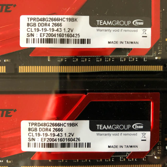 8GB×2 DDR4 2666Mhz デスクトップパソコン用 メモリ 1