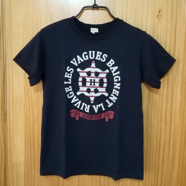 HusHush(ハッシュアッシュ)の値下げ【ハッシュアッシュ】キッズ130センチ■マリンプリントＴシャツ■ネイビー キッズ/ベビー/マタニティのキッズ服男の子用(90cm~)(Tシャツ/カットソー)の商品写真