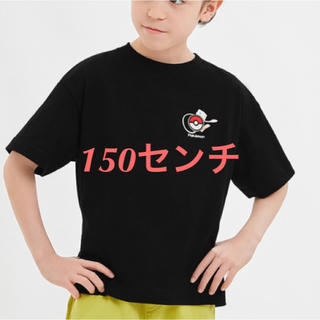ジーユー(GU)のコットンビッグT(半袖)POKEMON 150センチ　黒(Tシャツ/カットソー)