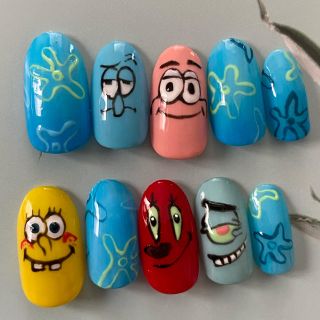 sponge bob nail(つけ爪/ネイルチップ)