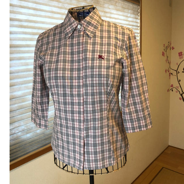 BURBERRY BLUE LABEL(バーバリーブルーレーベル)の美品本物バーバリーブルーレーベル上質コットンチェック柄七分袖シャツ♫ レディースのトップス(シャツ/ブラウス(長袖/七分))の商品写真