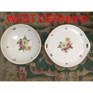 WEST GERMANY  大皿 深皿  (陶磁器)花柄 洋食器 2枚(食器)