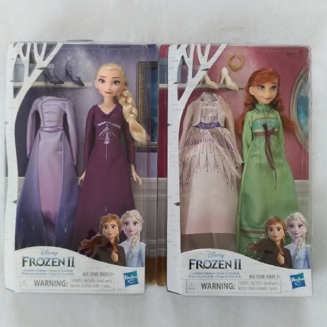 アナと雪の女王(アナトユキノジョオウ)の【新品】アナとエルサの着せ替え人形2点セット エンタメ/ホビーのおもちゃ/ぬいぐるみ(キャラクターグッズ)の商品写真