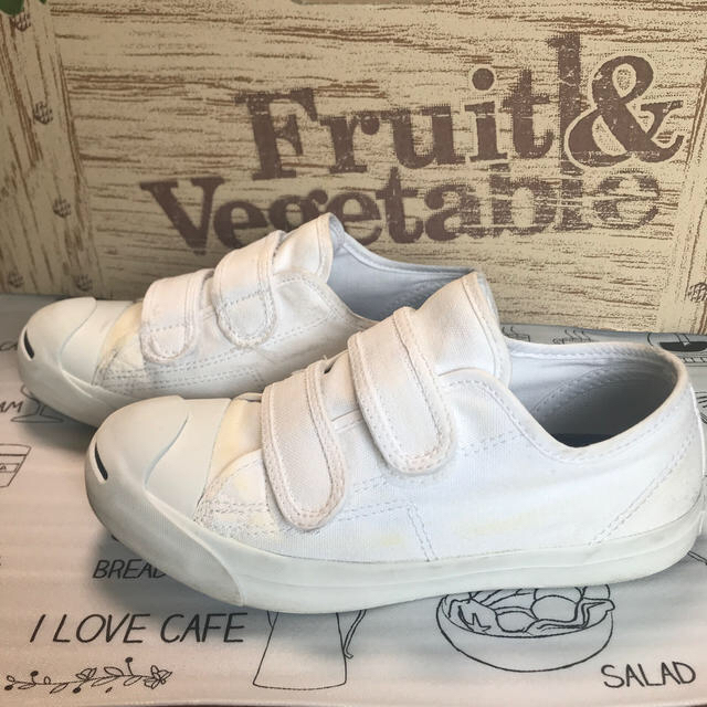 CONVERSE(コンバース)の【コンバース】ジャックパーセル⭐️親子コーデにぜひ！かわいい白 キッズ/ベビー/マタニティのキッズ靴/シューズ(15cm~)(スニーカー)の商品写真