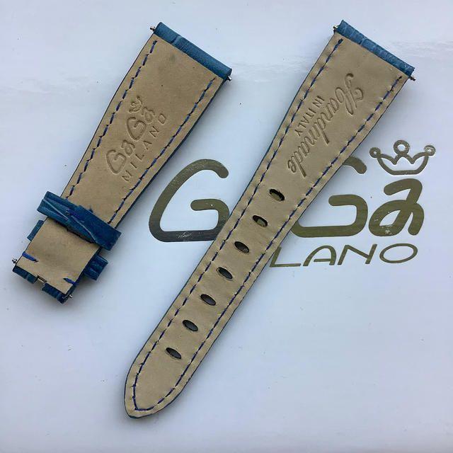 GaGa MILANO(ガガミラノ)の新品　GaGa MILANO ガガミラノバンド 交換 ４０ミリ用 青 メンズの時計(レザーベルト)の商品写真