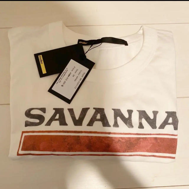 yoshio kubo(ヨシオクボ)のmuller of yoshiokubo 今期未使用ロゴTシャツ　SAVANNA レディースのトップス(Tシャツ(半袖/袖なし))の商品写真