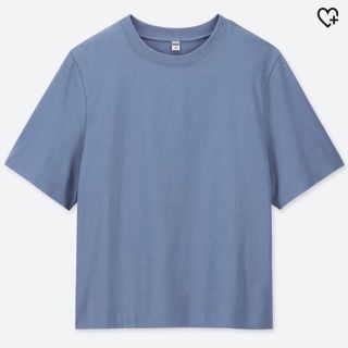 ユニクロ(UNIQLO)の【新品未使用品・タグ付】ユニクロ　クロップドクルーネックT  Lサイズ　ブルー(Tシャツ(半袖/袖なし))