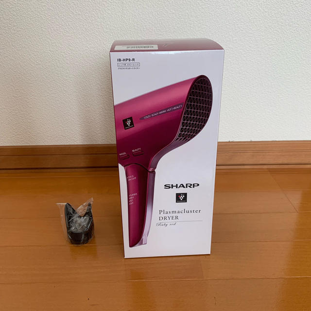 SHARP(シャープ)のシャープ プラズマクラスター ヘアドライヤー ＩＢ−ＨＰ９-R＆スピードノズル スマホ/家電/カメラの美容/健康(ドライヤー)の商品写真