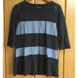 ユニクロ(UNIQLO)のレース　ボーダー服　(Tシャツ(半袖/袖なし))