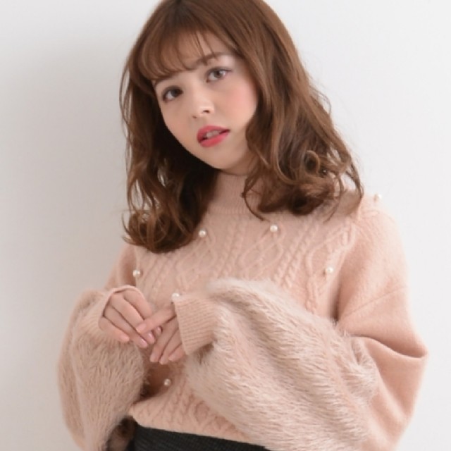 MAJESTIC LEGON(マジェスティックレゴン)の♡量産型♡マジスティックレゴン LEGON パール付きケーブルニット  レディースのトップス(ニット/セーター)の商品写真