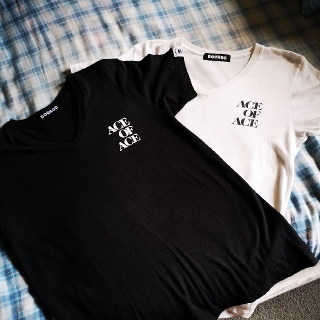 ACE OF ACE VネックTシャツ(ブラック) メンズのトップス(Tシャツ/カットソー(半袖/袖なし))の商品写真