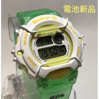 ベビージー(Baby-G)のBaby-g レディース　美品　電池新品　イエロー　グリーン　サーフィン　カシオ(腕時計)