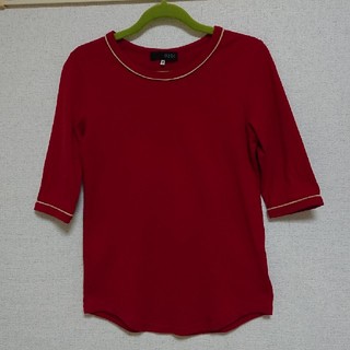 オゾック(OZOC)のOZOC 赤のシンプル5分袖Tシャツ(Tシャツ(半袖/袖なし))
