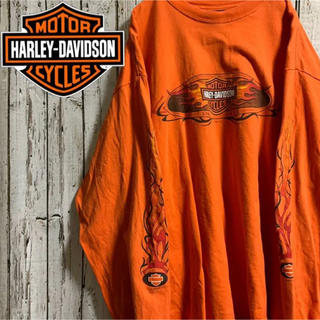 ハーレーダビッドソン(Harley Davidson)のHARLEY DAVIDSON ハーレーダビッドソン 炎 ファイヤー バックロゴ(Tシャツ/カットソー(七分/長袖))