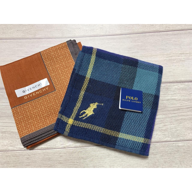 POLO RALPH LAUREN(ポロラルフローレン)のun様専用 ラルフローレン タオルハンカチ ハンドタオル ジバンシィ ハンカチ メンズのファッション小物(ハンカチ/ポケットチーフ)の商品写真