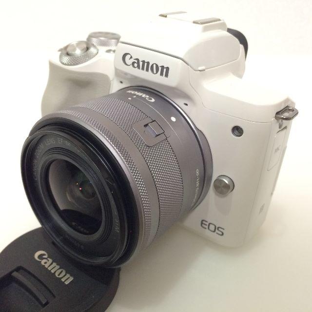 Canon - CANON EOS Kiss M ホワイト 標準レンズの通販 by ドルフィン｜キヤノンならラクマ