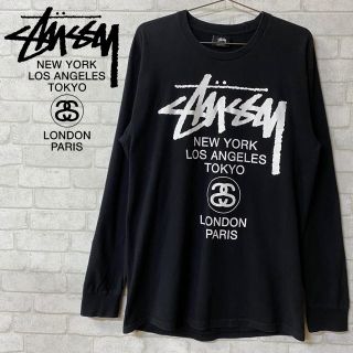 ステューシー(STUSSY)の【STUSSY】ステューシー T-shirt ビッグロゴ 長袖 メキシコ製/M(Tシャツ/カットソー(七分/長袖))