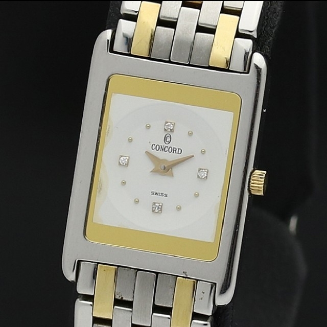 新発売の コンコルド　4Pダイヤ　スクエア 腕時計
