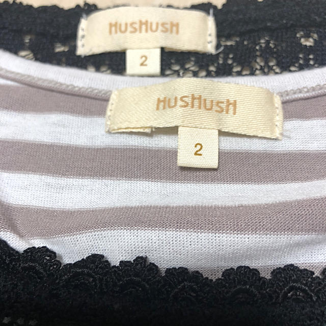 HusHush(ハッシュアッシュ)のHusHush 半袖 レース トップス タンクトップ  Tシャツ　2枚セット  レディースのトップス(Tシャツ(半袖/袖なし))の商品写真