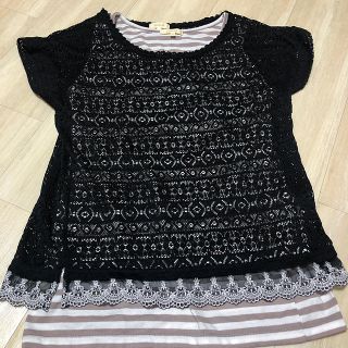 ハッシュアッシュ(HusHush)のHusHush 半袖 レース トップス タンクトップ  Tシャツ　2枚セット (Tシャツ(半袖/袖なし))