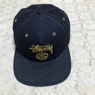 ステューシー(STUSSY)のSTUSSY デニムストレートキャップ(キャップ)