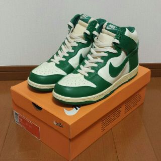 ナイキ(NIKE)の2008 NIKE DUNK HIGH (VNTG) 白/緑US11(スニーカー)