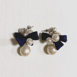 ピアス　パール　リボン(ピアス)