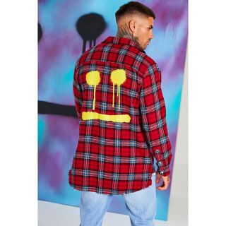 ブーフー(boohoo)のboohooMAN★QUAVO CHECK SHIRT BACK PRINT(シャツ)