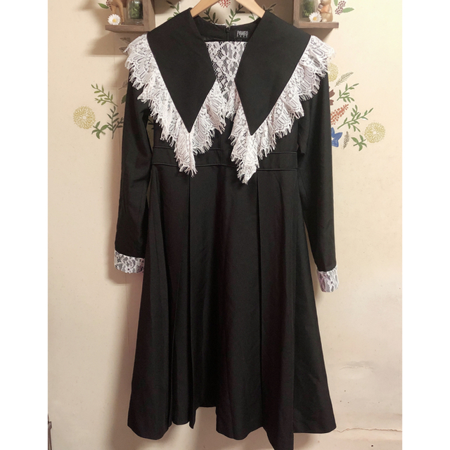 ブラック PAMEO POSE - PAMEO POSE . Big Collar Dress ビックカラー